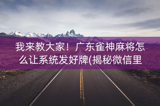 微信雀神麻将插件(揭秘微信里规律攻略)
